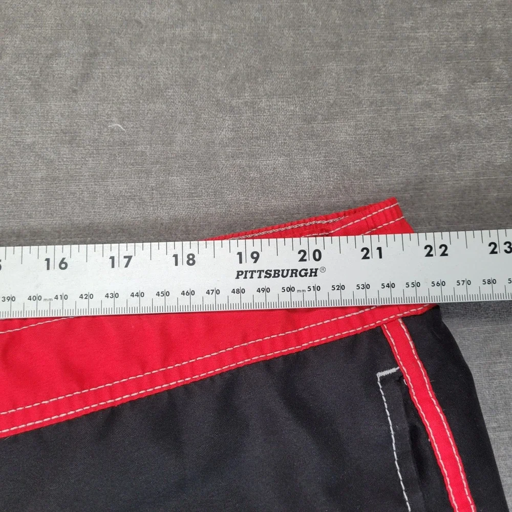 OP Ocean Pacific Y2K Mens Board Shorts Size XL 40-42 Black Red Swim Trunks Cargo